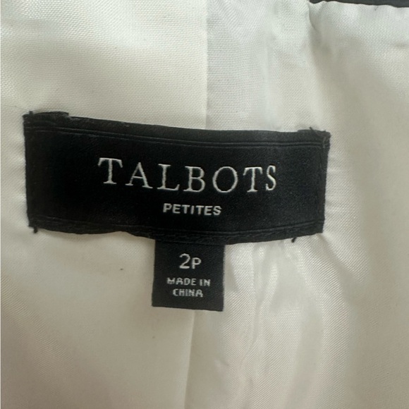 Talbots Cream Blazer with Black Trim Elegant Design size 2P - Picture 5 of 9